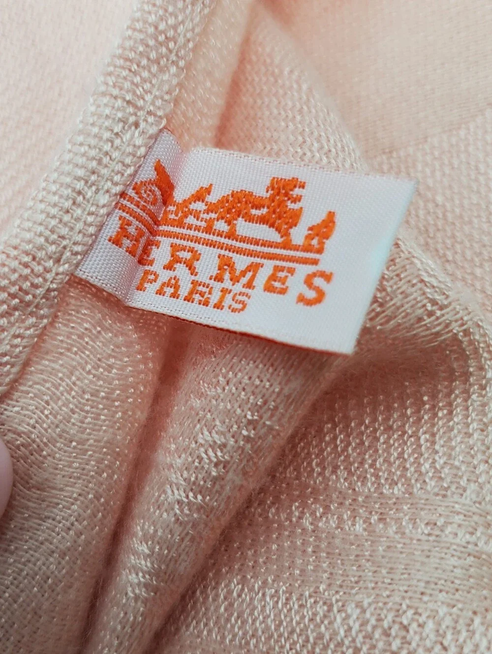 Hermes Cashemere/silk Libris Scarf -light Peach